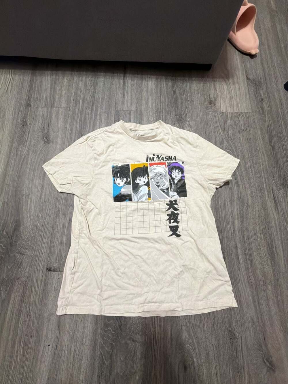InuYasha Character Panels Cream Graphic T-Shirt Anime Manga Tee